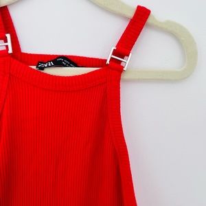 Zara Red Rib Tank